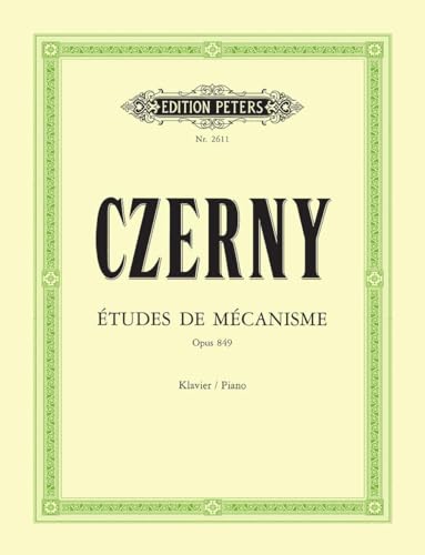Sheet music cover for Czerny’s “Preliminary School of Velocity,” piano etudes.