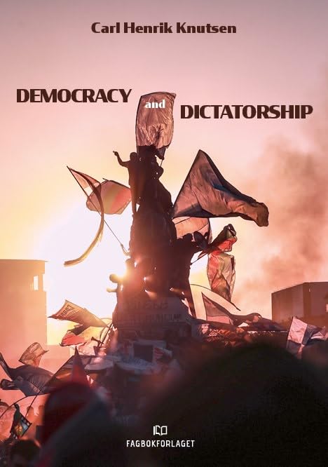 Book cover: "Democracy and Dictatorship" with a silhouetted protest scene.