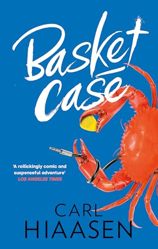 Book cover: "Basket Case" with a red crab holding a fishing hook.