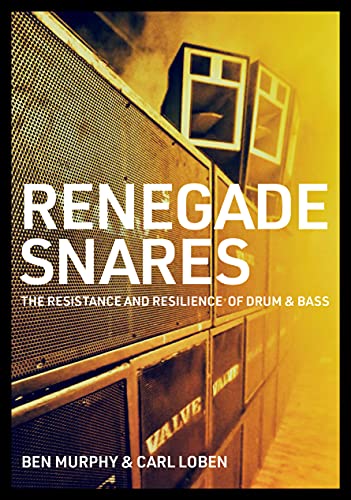Book cover for “Renegade Snares” with stacked speaker cabinets.