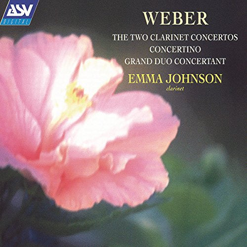 CD cover for Weber’s clarinet concertos featuring a pink tulip.