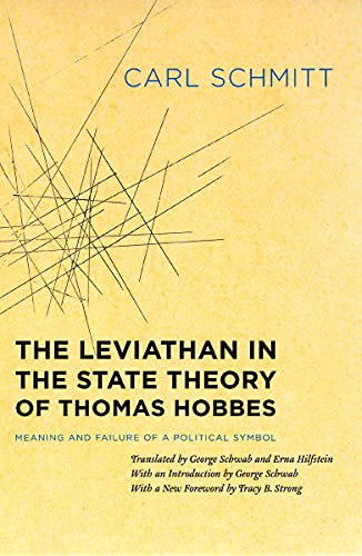 Book cover: abstract lines, black text, "The Leviathan" title, author Carl Schmitt.