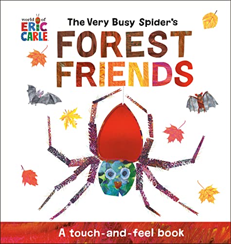 Book cover featuring a red spider and colorful forest creatures.