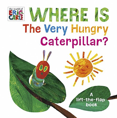"Children's book cover featuring a caterpillar on a leaf with a smiling sun."
