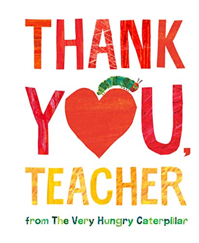 Red text reads "Thank You Teacher" with a caterpillar on a heart.