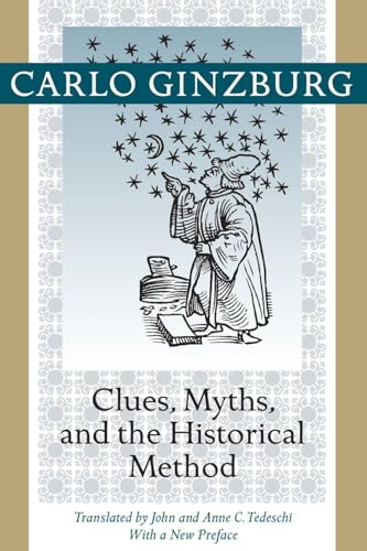 Book cover: "Clues, Myths, and the Historical Method" with illustration of a scholar.