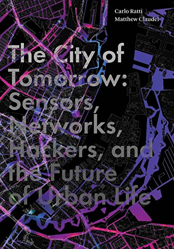 Book cover: “The City of Tomorrow: Sensors” with colorful map background.