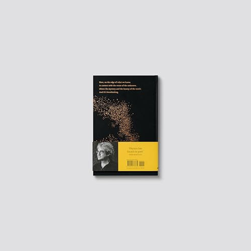 Black book cover with a portrait and gold-toned particle illustration.