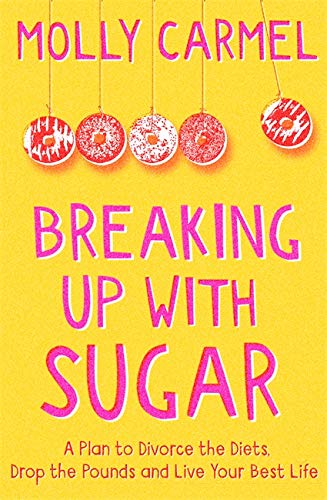 Yellow book cover with pink text and hanging donut illustrations.