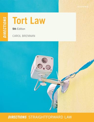 Book cover: "Tort Law Directions" 9th edition, with security camera image.
