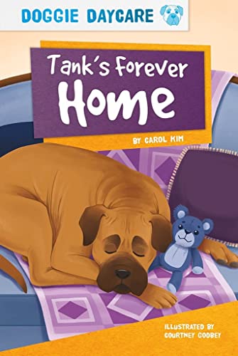 Book cover: a brown dog relaxing with a teddy bear on a patterned blanket.