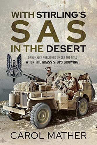 Book cover depicting soldiers in a vehicle in a desert landscape.