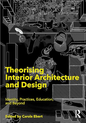 Book cover with a black-and-white line drawing of a room, featuring yellow text overlay.