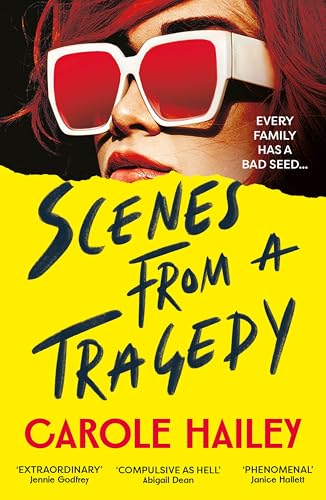Book cover showing a woman wearing white sunglasses against a bright yellow background.