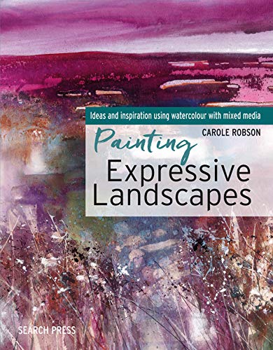 Book cover with abstract watercolor landscape painting in pink and purple.