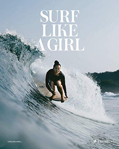 Book cover: surfer riding a large wave, titled "Surf Like a Girl".