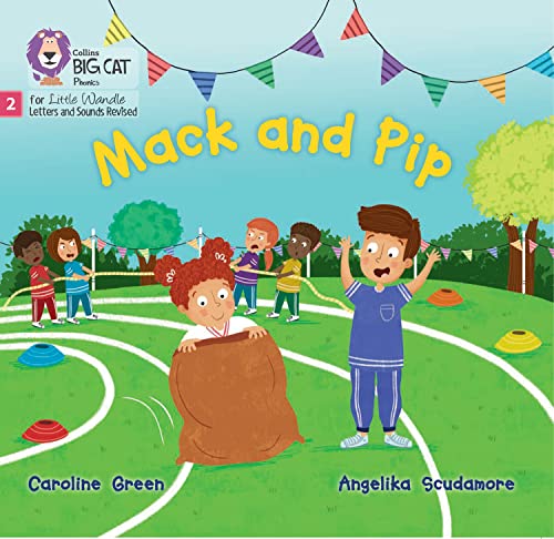 Book cover: children playing tug-of-war and sack race in a park.