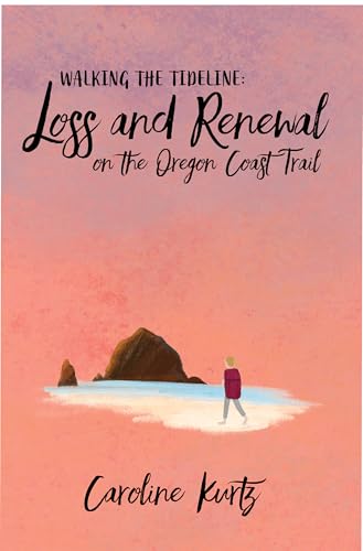 Book cover: person walking on a beach toward a rocky coastline.