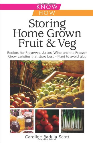 Book cover: "Storing Home Grown Fruit & Veg" with produce display.