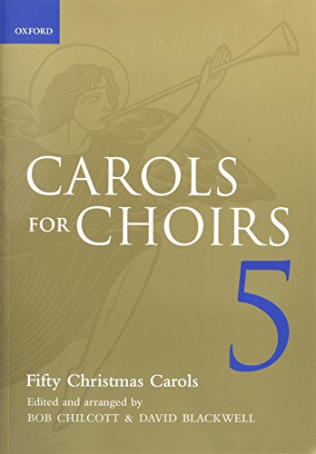 Book cover: "Carols for Choirs 5" with angel illustration.