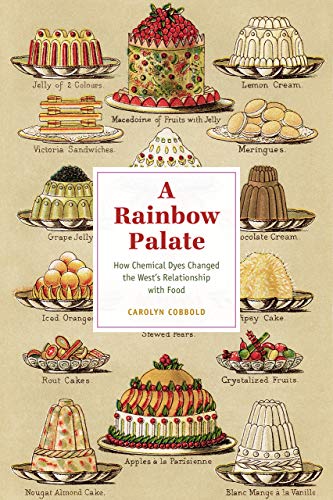 Book cover featuring colorful vintage desserts and the title "A Rainbow Palate".