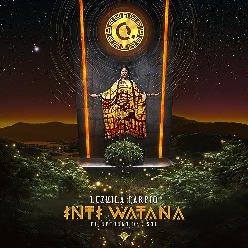 Vinyl album cover featuring a woman in traditional clothing before a stone pillar.