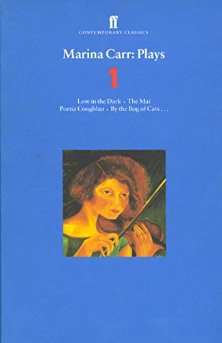 Blue book cover with a painting of a woman playing a violin.