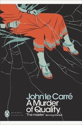 Book cover with a woman's legs and spider web on a black background.