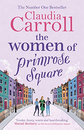 Book cover with colorful houses and three women standing on a street.