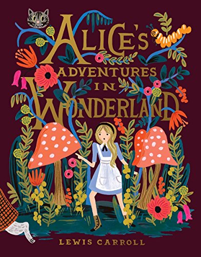 "Book cover of 'Alice's Adventures in Wonderland' featuring Alice in a whimsical, floral scene."