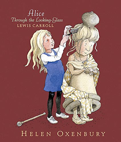 Book cover: Alice brushing the hair of a large woman, illustrated.
