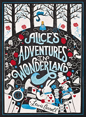 Book cover: "Alice's Adventures in Wonderland" with illustrated characters and text.