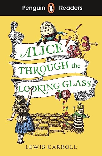 Book cover for "Alice Through the Looking Glass" with illustrated characters.