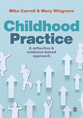 Book cover: "Childhood Practice" with silhouettes of children and arrows.