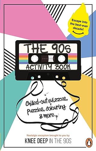 Book cover featuring a cassette tape with “The 90s Activity Book” title.
