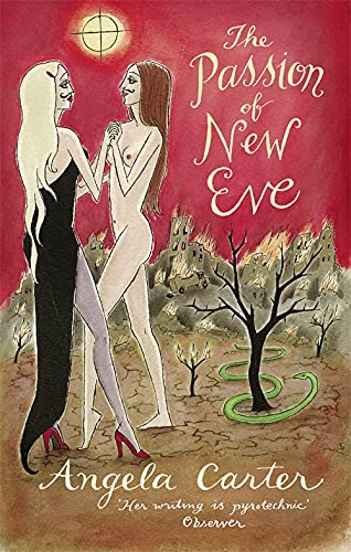 Book cover: two women facing each other in a surreal, fiery landscape.