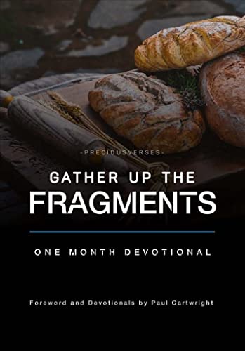 Book cover: loaves of bread, dark background, text “Gather Up The Fragments.”