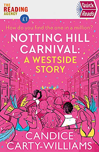 Book cover with pink illustration of a Notting Hill Carnival crowd.