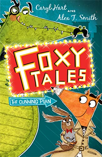 Book cover featuring a fox detective and a green crocodile.