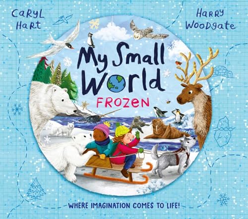 Book cover showing children on a sled surrounded by arctic animals in a circle.
