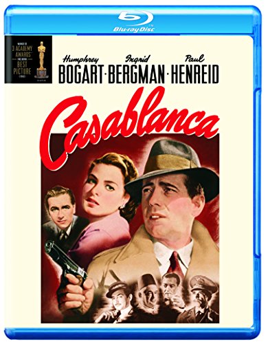 Casablanca Blu-ray cover featuring Humphrey Bogart and Ingrid Bergman.