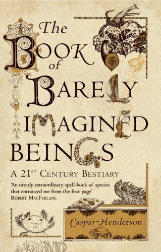 Book cover with ornate lettering and detailed illustrations of fantastical creatures.