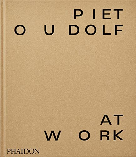 Tan book cover with the black text Piet Oudolf At Work and Phaidon logo.
