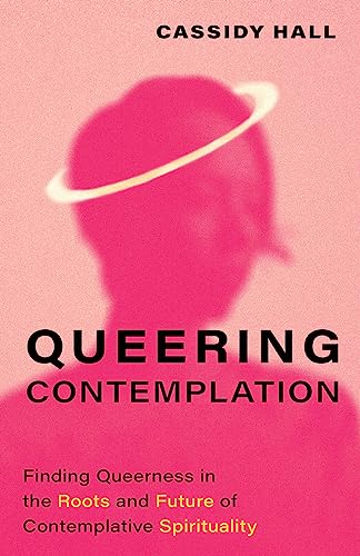 Book cover: pink abstract figure with title "Queering Contemplation" in white.