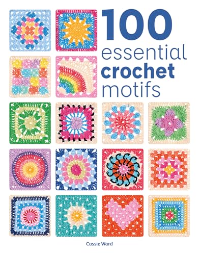 Book cover displaying colorful square crochet motifs and title text.