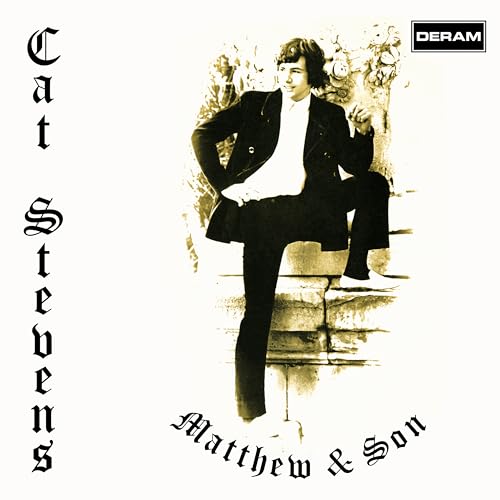 Cat Stevens album cover, "Matthew & Son," featuring a young man in a suit.
