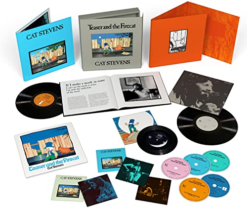 Cat Stevens Teaser and the Firecat vinyl box set with records and printed materials.