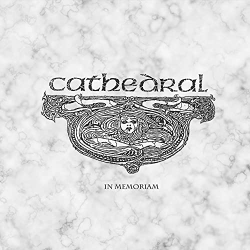 Cathedral album cover: ornate black and white art nouveau design.