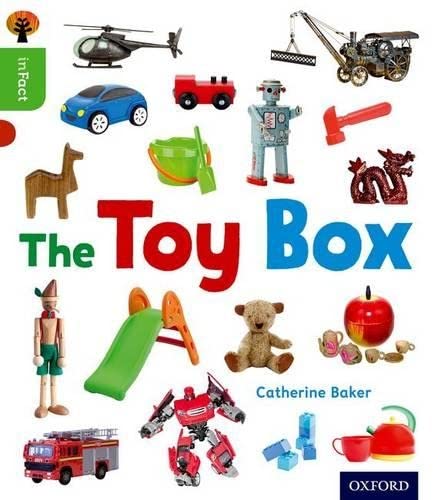 Book cover titled The Toy Box featuring various toys like a helicopter, robot, and teddy.