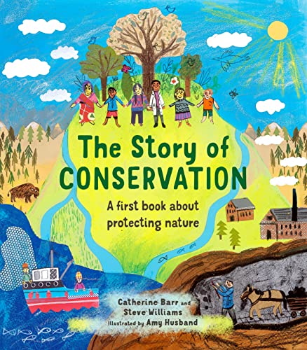 Illustrated book cover showing diverse children holding hands in front of trees and nature.